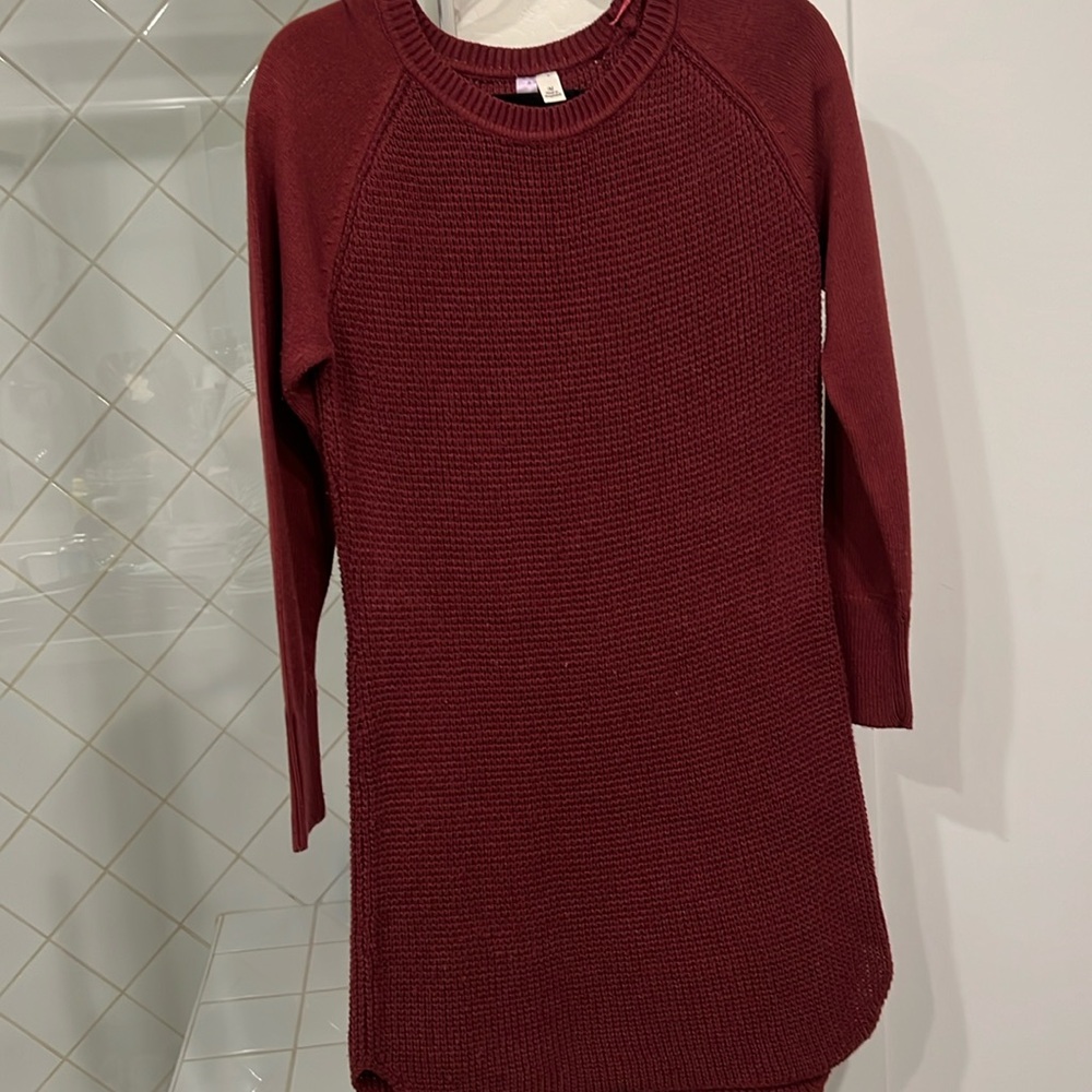 Burgundy sweater dress